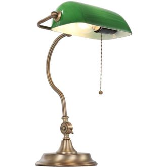 Steinhauer Sienna Belana Bankers Sobremesa Bronce Cepillado, Cristal Verde Brillo