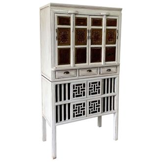 Wanderlust Deco Armario de madera artesanal blanco 96x42x175h cm