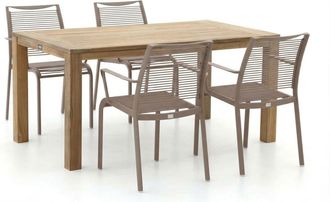 Apple Bee Hawaii/ROUGH-S 160cm dining tuinset 5-delig stapelbaar