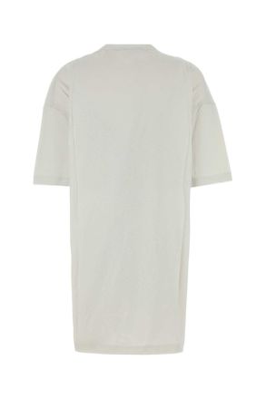 Balenciaga Womens Light Grey Cotton T-Shirt Dress Dirty White Exterior: Abiti
