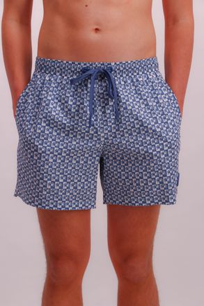 Joop Badeshorts JOOP JEANS Crab, Herren, Gr. M, N-Gr, blau (blau horizon aop), Microfaser, Obermaterial: 100% Polyester, bedruckt, Badehosen Badeshorts, Ma