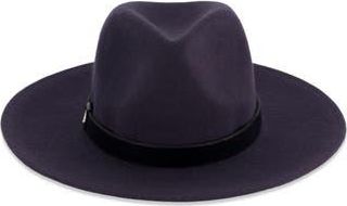 AllSaints Rivet Logo Fedora in Cinder, Antique Nickel, at Nordstrom Rack