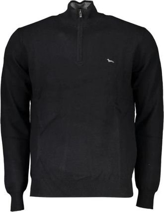 Harmont & Blaine Halve Rits Gebreide Trui Casual Stijl - Heren - Coltruien - Zwart - 2XL - Katoen - Truien & Vesten