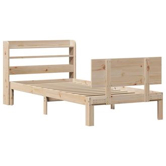 Berkfield Home Beautiful Bed Frame with Headboard without Mattress 90x200 cm in Light Tan