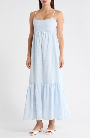 1.State Empire Waist Cotton Maxi Dress in Blue/Ultra White at Nordstrom Rack, Size X-Small