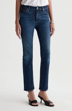 AG - Adriano Goldschmied Mari Mid Rise Ankle Slim Straight Leg Jeans in Night Cap at Nordstrom, Size 27