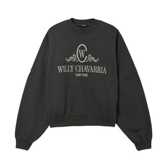 Willy Chavarria OS Chavantino Hooligan Crewneck - Sweatshirts & Hoodies - Hombre - Negro - M