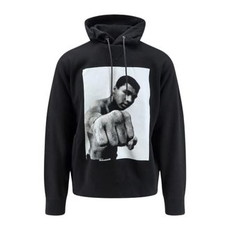 sacai Hoodies & sweatvesten, Heren, Zwart, L, Katoen, Graphic Hoodie