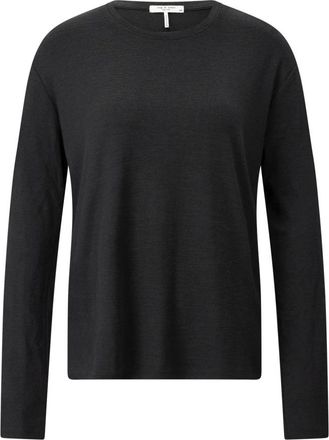 Rag & Bone Klassiek langarmshirt - Dames - Longsleeves - Zwart - L - Tops