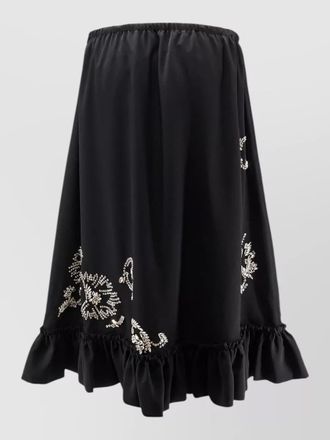 Dries Van Noten samila rhinestone skirt midi ruffled hem