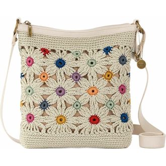 The Sak Lucia Crossbody Hand Crochet Bag in Natural Multi Flowers at Nordstrom