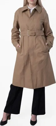 Burberry Gabardine Belted Cotton Trench Coat, Brand Size 4 (US Size 2)