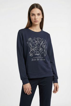 Soyaconcept Sweatshirt SOYACONCEPT SC-BANU 287, Damen, Gr. XXL, navy, Sweatware, Obermaterial: 48% Modal, 48% Polyester, 4% Elasthan, bedruckt, regular fit normal
