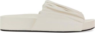 Jil Sander White Slip On Sandals