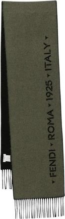 Fendi Stencil Jacq Sjaal - Heren - Wintersjaals - Groen - ONE Size - Wol - Accessoires