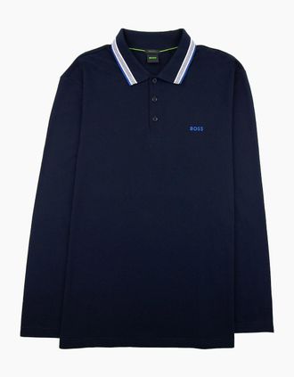 HUGO BOSS Mens Hugo Boss Plisy Regular Fit L/s Polo Navy 405 - Size: 38