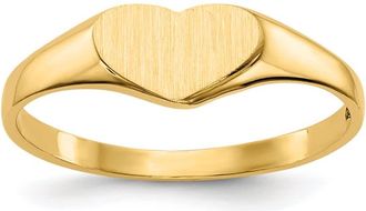 Diamond2Deal 14k Yellow Gold Closed Back Heart Signet Ring