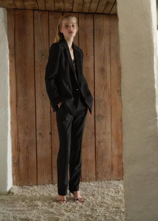 Mango Pantaloni completo spacchi nero - Donna - 36 - MANGO