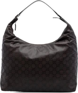 Gucci Pre-owned Shoulder Bags, female, Brown, Size: ONE SIZE Pre-owned Nylon Shoulder Bag