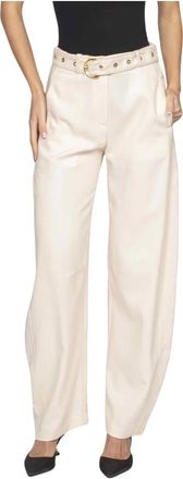 Pinko Wide Trousers, female, Beige, Size: 2XS Lexy Trousers