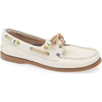 Sperry Top-Sider Authentic Original 2-Eye Beaded Boat Shoe in White Bead at Nordstrom Rack, Size 9.5