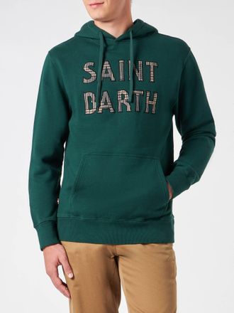 MC2 Saint Barth Man Green Hoodie With Saint Barth Patch