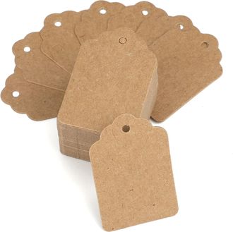 OEM 1000 Etiquetas De Precio De Papel Kraft De 3,2 X 5 Cm Para Tiendas, Ropa Y Joyer&iacute;a - Marr&oacute;n