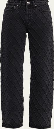 Rag & Bone Logan Mid-Rise Diamond-Stitch Jeans