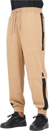Emporio Armani Emporio Armani Ea7, Broeken, Heren, Beige, L, Polyester, Beige sportieve broek met zwarte details