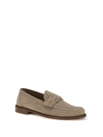 Brunello Cucinelli Mens Suede Loafers Koala
