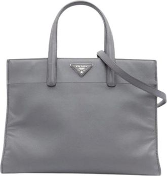 Prada Pre-owned Tote Bags, female, Gray, Size: ONE SIZE Pre-owned Satchel