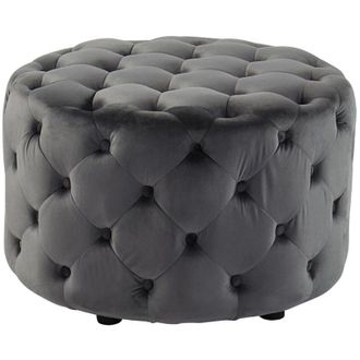 Vente-Unique Vente-unique - Pouf fourca in velluto - Grigio