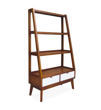 Moycor Librer&iacute;a de madera marr&oacute;n y blanco anch. 100 cm