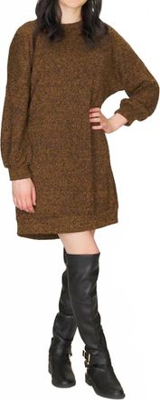 Papillon Heathered Sweater Knit Dress In Taupe