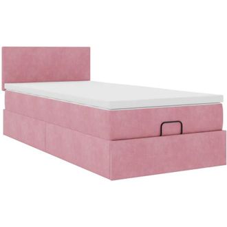 vidaXL Estructura Cama Otomana Colch&oacute;n Terciopelo Rosa 80x200cm Vidaxl