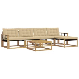 vidaXL Conjunto De Sof&aacute;s De Exterior 6 Pcs Y Beige 79 X 79 X 37 Cm Vidaxl