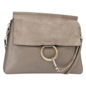 Chlo&eacute; Pre-owned Cross Body Bags, female, Beige, Size: ONE SIZE Pre-owned Suede Shoulder Bag