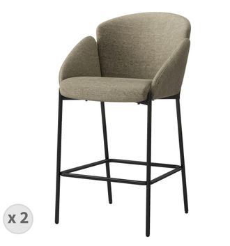 Moloo Silla de bar de tela marrone (x2)