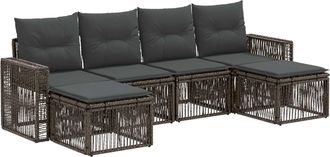 vidaXL Conjunto De Sof&aacute;s De Jard&iacute;n 6 Uds. Gris Y Gris Oscuro Vidaxl