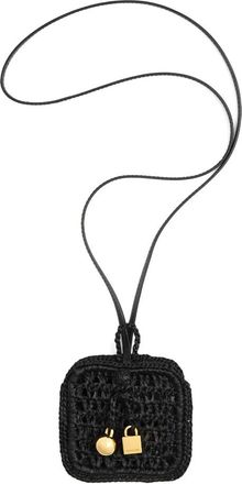 Jacquemus Phone Accessories, female, Black, Size: ONE SIZE Black Airpods Case with Strap