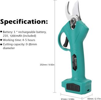 OEM Tijeras De Corte El&eacute;ctricas Inal&aacute;mbricas De 21 V, Para Poda Eficaz De Ramas De &Aacute;rboles Frutales Y Ramas De Jardiner&iacute;a