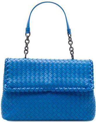 Bottega Veneta Pre-owned Shoulder Bags, female, Blue, Size: ONE SIZE Pre-owned Leather Shoulder Bag