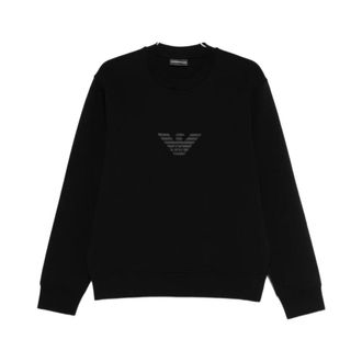 Emporio Armani Sweatshirts, male, Black, Size: 3XL Round Neck Sweatshirt