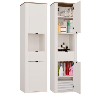 Topeshop Cordoba Mueble De Ba&ntilde;o 2d1s, Cachemire/roble Castello, Columna Suspendida Con Caj&oacute;n