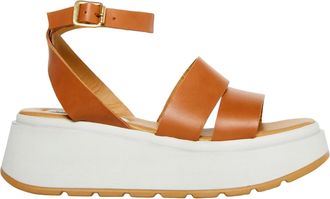 Steve Madden Tenysi Wedge Sandal Cognac Leather TENY01S1-COG Womens