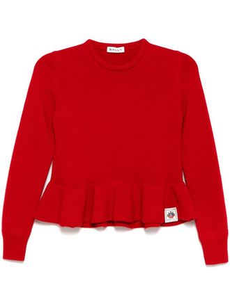 Bally crew-neck jumper - women - Wool - 40 - Red