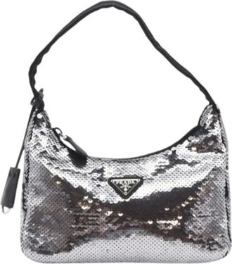 Prada Pre-owned Vintage Nylon Shoulder Bag - Dames - Vintage Schoudertas - Grijs - ONE Size - Nylon - Vintage