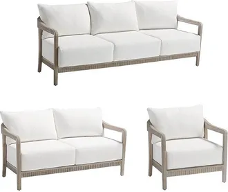 Frontgate Alessia Seating Replacement Cushions - Lounge Chair, Standard, Vista Boucle Glacier - Frontgate