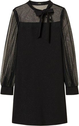 Twin-Set Abito corto con fiocco - Nero