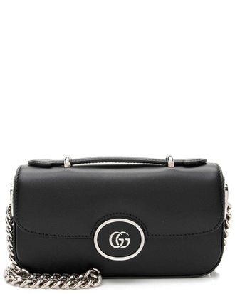 Gucci Black Calfskin Petite Gg Mini Shoulder Bag (Authentic Pre-Loved)